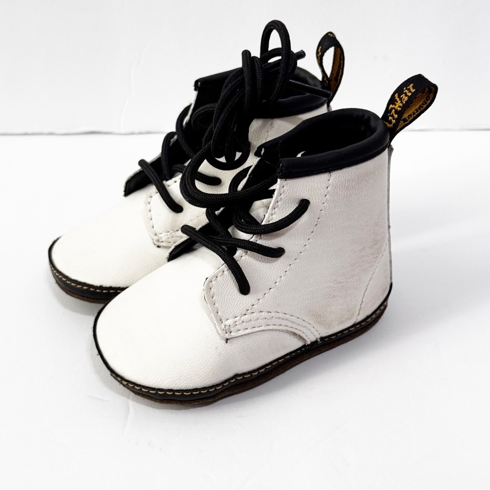 Dr. Martens White and Black Combat Boots baby size 3